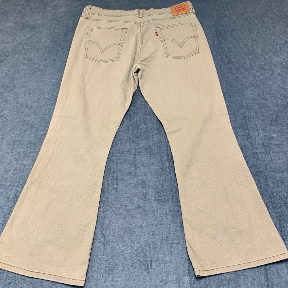 Vintage Levi's 519 Flared Jeans Womens 15JR L=S 35x30 Beige Cotton Low Stretch
